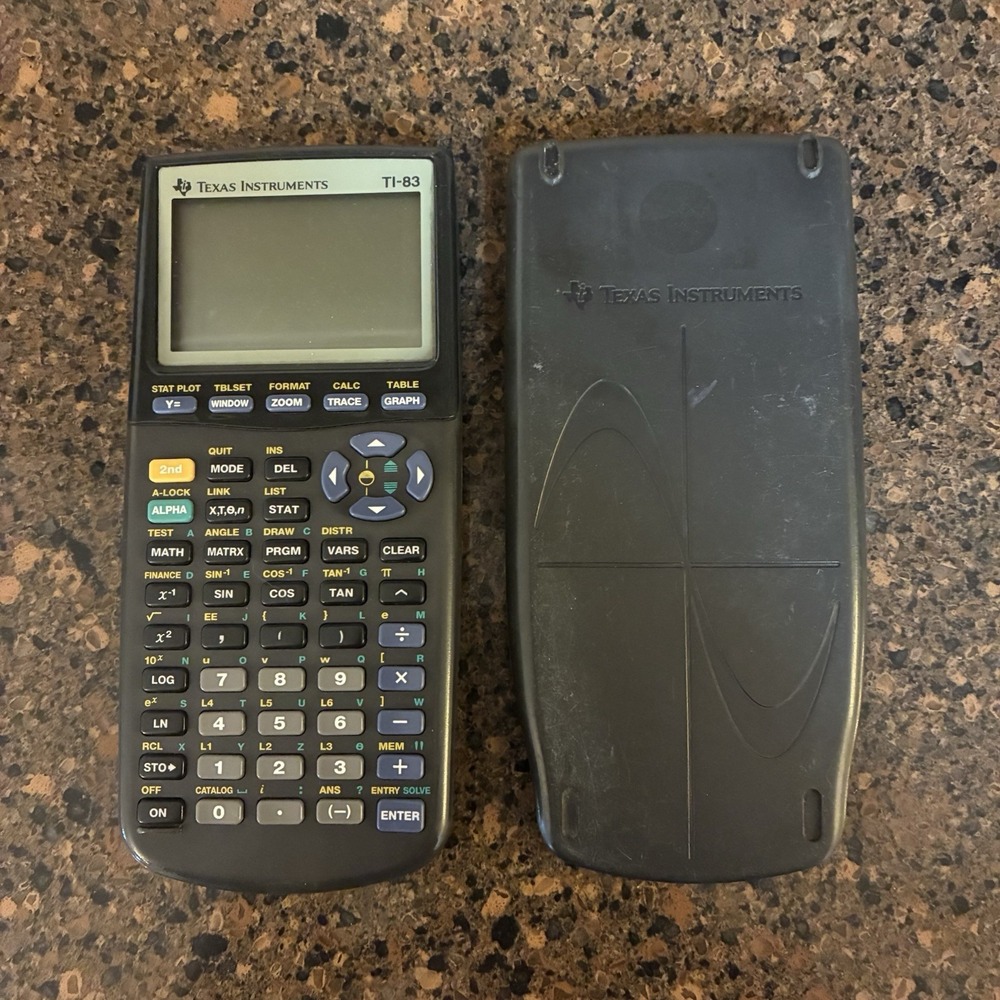 Texas Instruments TI-83 Graphing Calculator w/ Cover Tested Working